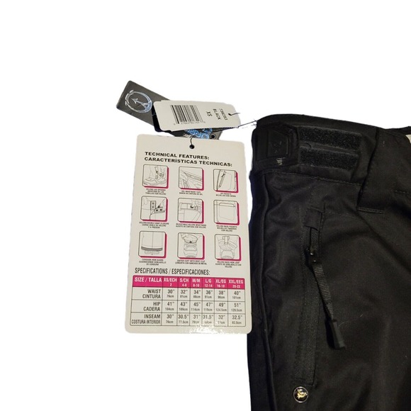 Ocean and Earth Womens Black Snowboard Ski Fleece Lined Pants XS - Picture 8 of 10